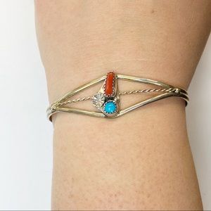 Vintage Sterling Silver Turquoise Bracelet